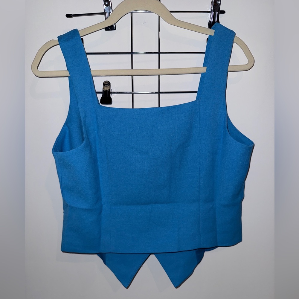 Skies Are Blue Women’s Vibrant Blue Button-Front Vest - Picture 3 of 5